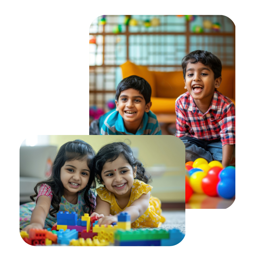 three cute friends smiling playground
